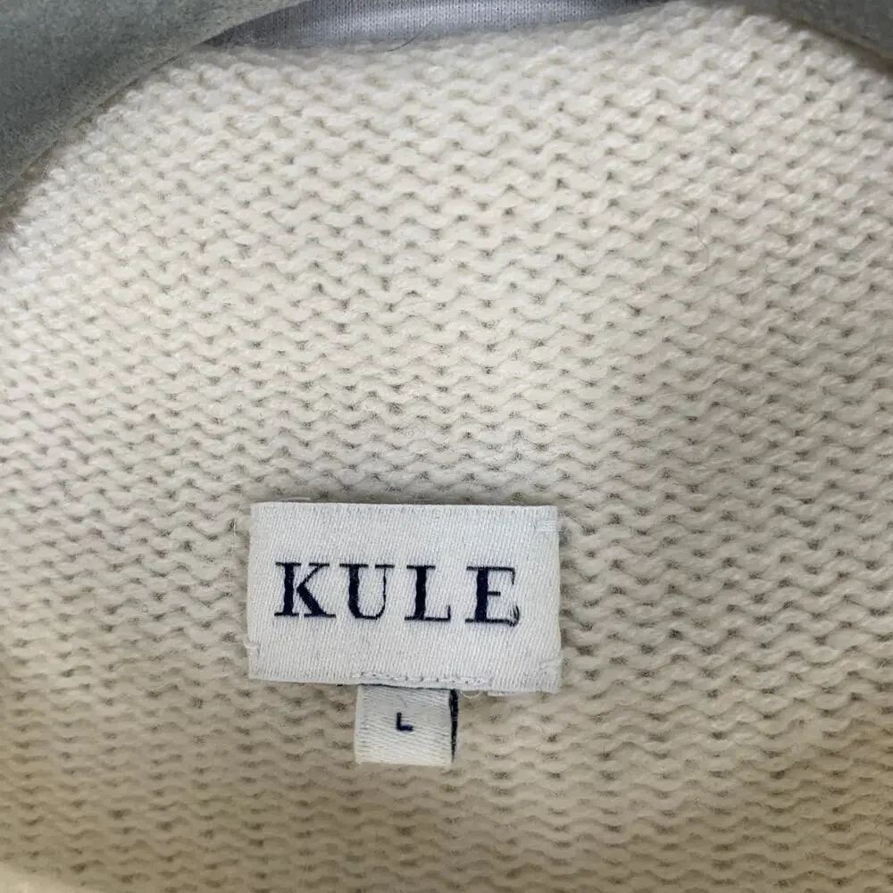 KULE Cream and Blue Striped Cashmere-blend Turtleneck Sweater. Sz L - Picture 8 of 16